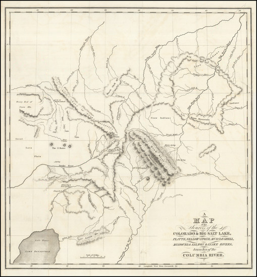 59-Utah, Rocky Mountains and Utah Map By Benjamin L.E. Bonneville