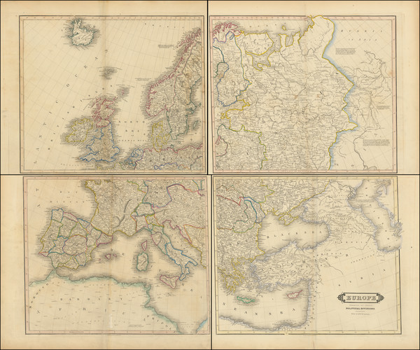 98-Europe Map By William Home Lizars