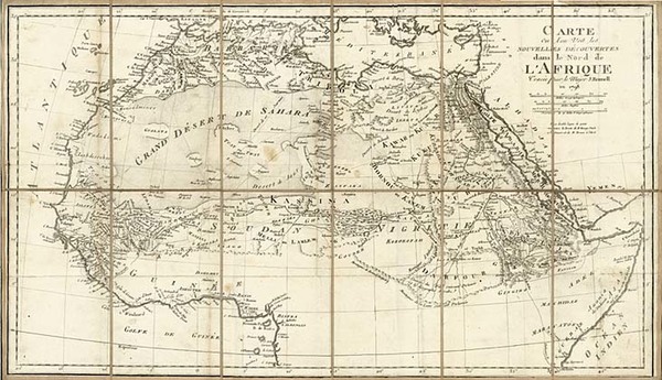 73-Africa, Africa, North Africa, East Africa and West Africa Map By John Rennell / Mungo Park