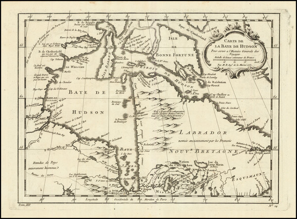 90-Polar Maps, Eastern Canada and Western Canada Map By Jacques Nicolas Bellin