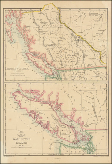 88-Pacific Northwest, Washington, Canada, Western Canada and British Columbia Map By Edward Weller