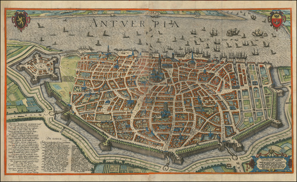 62-Belgium Map By Georg Braun  &  Frans Hogenberg