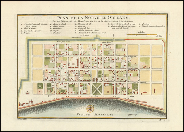 22-New Orleans Map By Jacques Nicolas Bellin