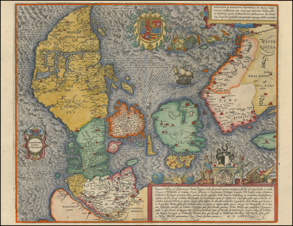 3-Sweden, Denmark and Norddeutschland Map By Georg Braun  &  Frans Hogenberg