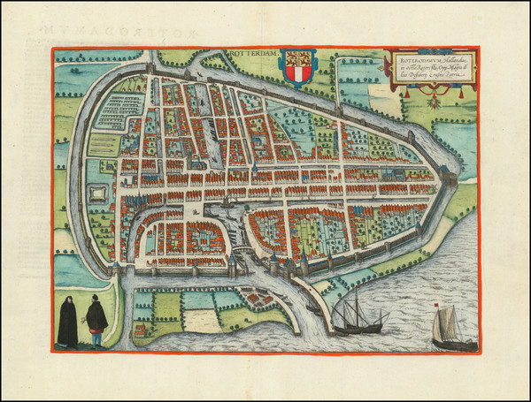 85-Netherlands Map By Georg Braun  &  Frans Hogenberg