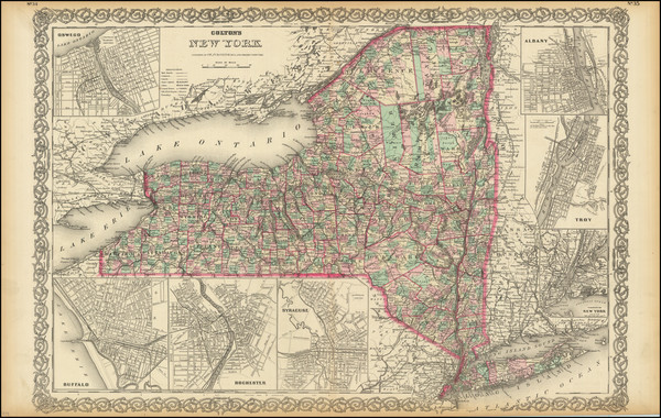 91-New York State Map By G.W.  & C.B. Colton