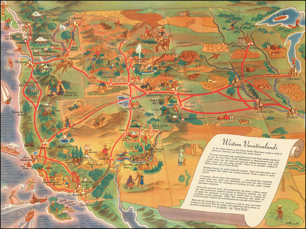 9-Southwest, Rocky Mountains, Pacific Northwest and California Map By William Willmarth / Rand Mc