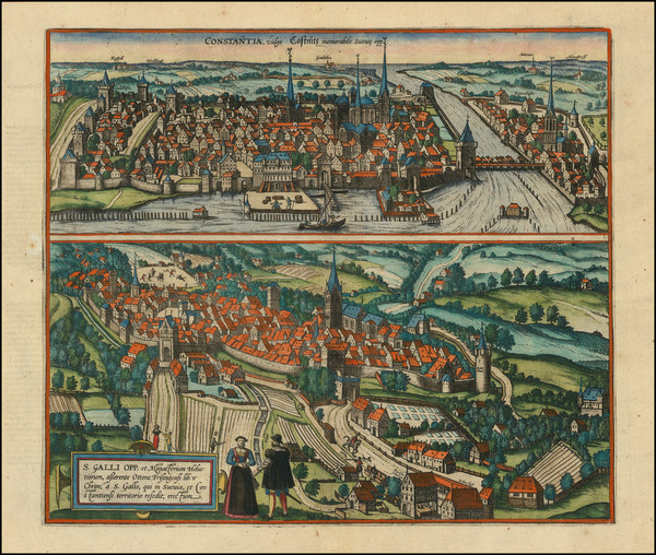 4-Switzerland and Germany Map By Georg Braun  &  Frans Hogenberg