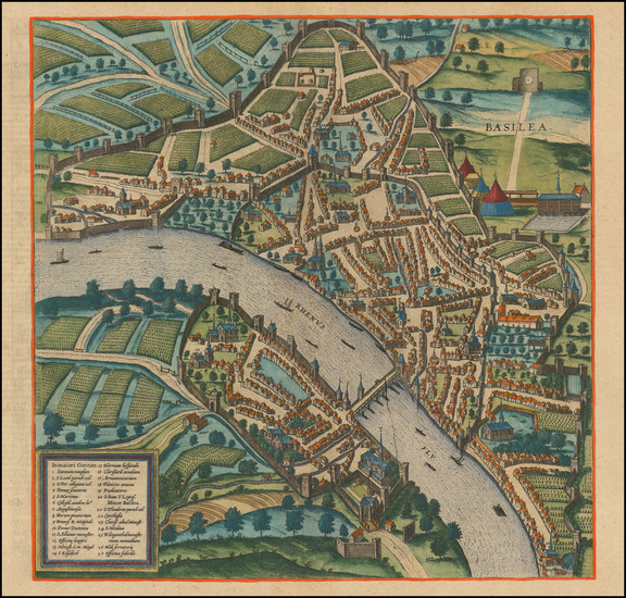 30-Switzerland Map By Georg Braun  &  Frans Hogenberg