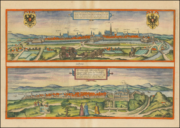 19-Austria and Hungary Map By Georg Braun  &  Frans Hogenberg