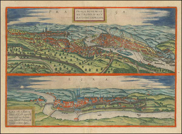 72-Czech Republic & Slovakia Map By Georg Braun  &  Frans Hogenberg