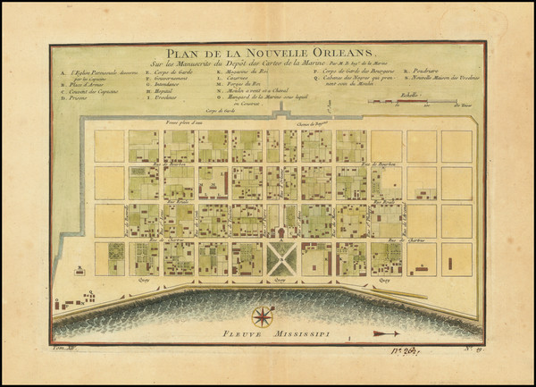 21-New Orleans Map By Jacques Nicolas Bellin