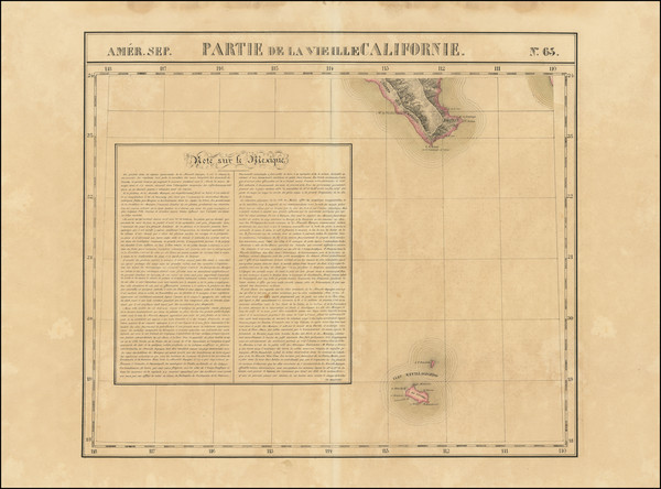 33-Mexico and Baja California Map By Philippe Marie Vandermaelen