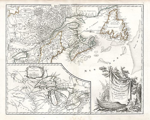 50-New England, Midwest and Canada Map By Didier Robert de Vaugondy