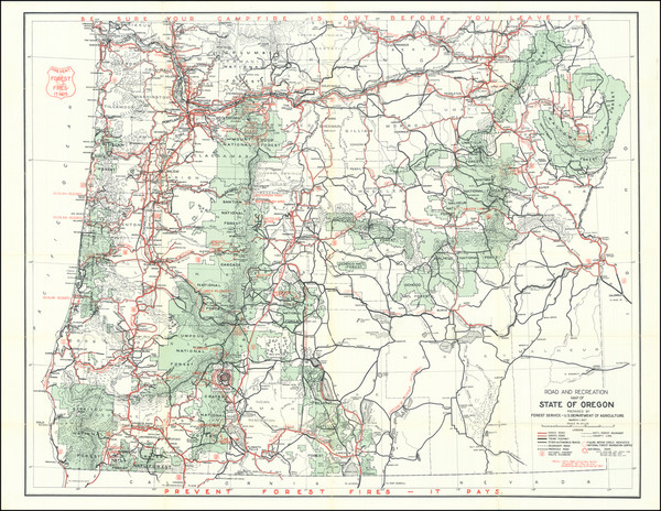 85-Oregon Map By Forest Service U.S. Dept. of Agriculture