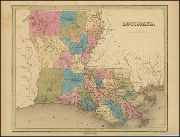 18-Louisiana Map By Thomas Gamaliel Bradford