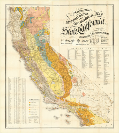 33-California and Geological Map By Julius C. Henkenius