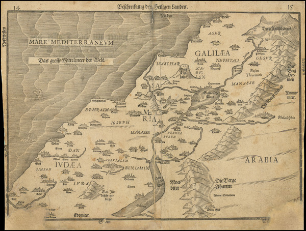 7-Holy Land Map By Heinrich Bunting