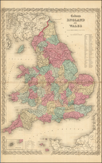 99-England and Wales Map By Joseph Hutchins Colton