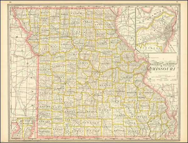66-Missouri Map By George F. Cram