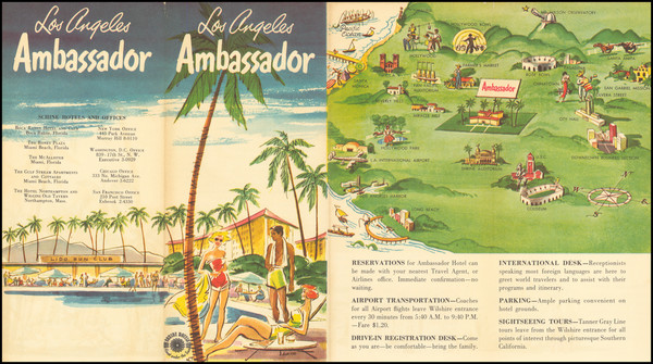 58-Pictorial Maps and Los Angeles Map By Schine Hotels 