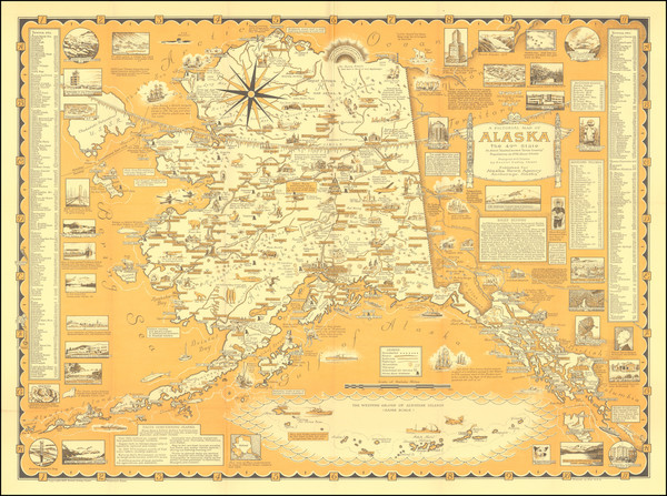 69-Alaska and Pictorial Maps Map By Ernest Dudley Chase