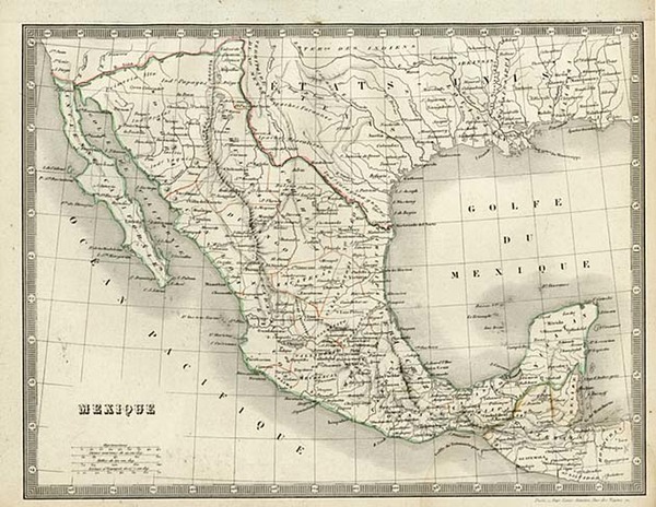 70-Texas, Southwest, Mexico and Baja California Map By Louis Antoine