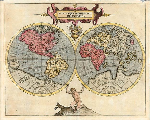 33-World and World Map By Cornelis van Wytfliet