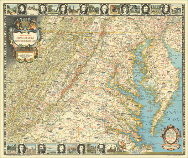 25-Maryland, Delaware, West Virginia and Virginia Map By National Geographic Society