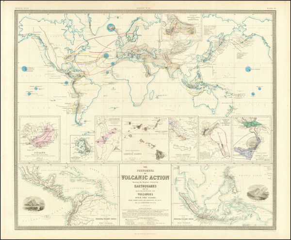 12-World and Geological Map By W. & A.K. Johnston