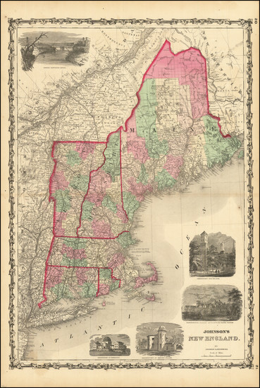 35-New England, Maine, Massachusetts, New Hampshire, Rhode Island and Vermont Map By Alvin Jewett 