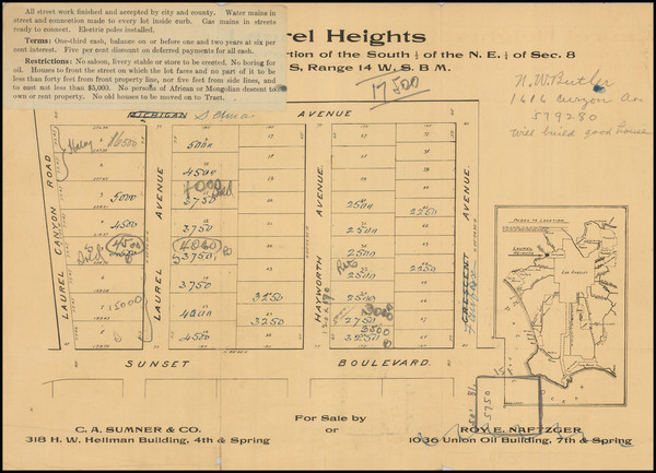 55-Los Angeles Map By C.A. Sumner & Co.  &  Roy E. Naftzger