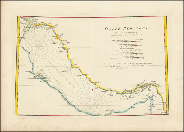 97-Middle East, Arabian Peninsula and Persia & Iraq Map By Jean-Baptiste Bourguignon d'Anville