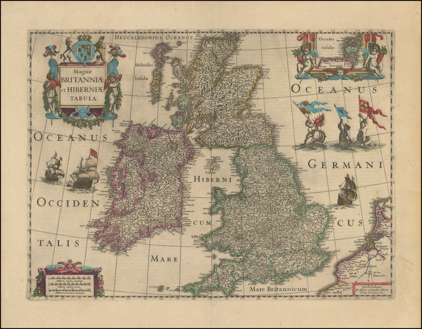 22-British Isles Map By Henricus Hondius