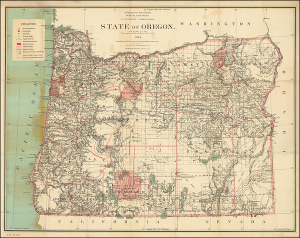 9-Oregon Map By U.S. General Land Office