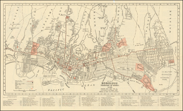 76-Hawaii and Hawaii Map By Hawaii Tourist Bureau / Honolulu Star Bulletin