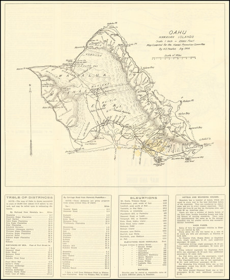 4-Hawaii and Hawaii Map By H. E. Newton