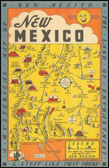 3-New Mexico and Pictorial Maps Map By Lindgren Brothers