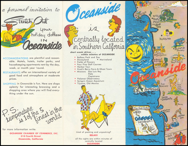 44-Pictorial Maps and San Diego Map By Oceanside Chamber of Commerce