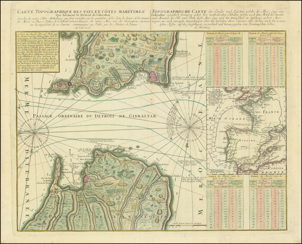 76-England, Spain and Gibraltar Map By Homann Heirs