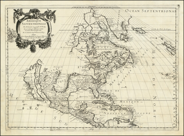 100-North America and California as an Island Map By Guillaume Sanson / Pierre Mariette