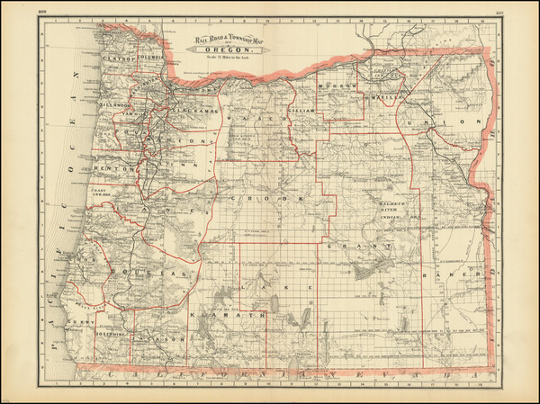 88-Oregon Map By George F. Cram