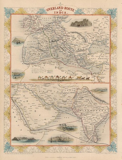 99-Europe, Europe, Asia, India, Central Asia & Caucasus and Middle East Map By John Tallis