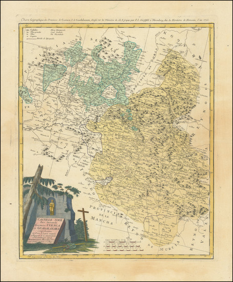 100-Spain Map By Homann Heirs / Tomás López