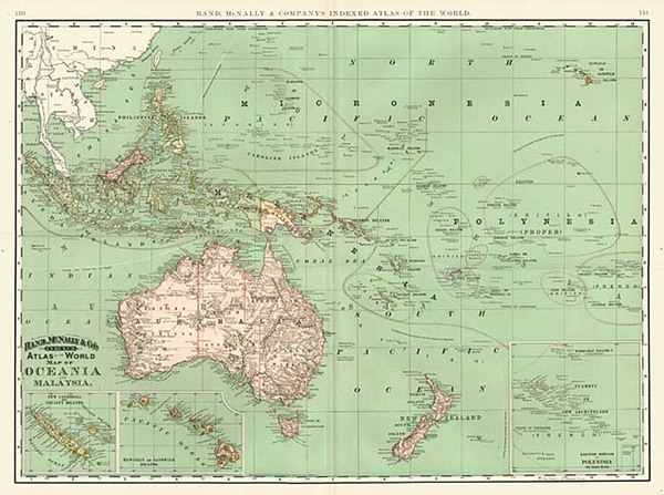 91-Asia, Southeast Asia, Australia & Oceania, Oceania and Hawaii Map By Rand McNally & Com