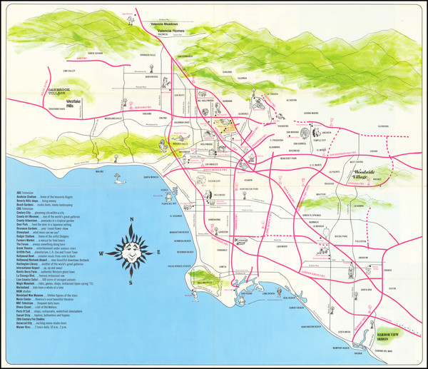 32-California and Los Angeles Map By Anonymous