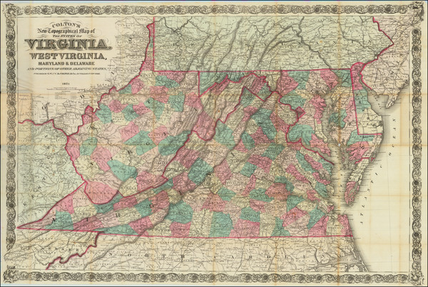 89-Maryland, West Virginia and Virginia Map By G.W.  & C.B. Colton