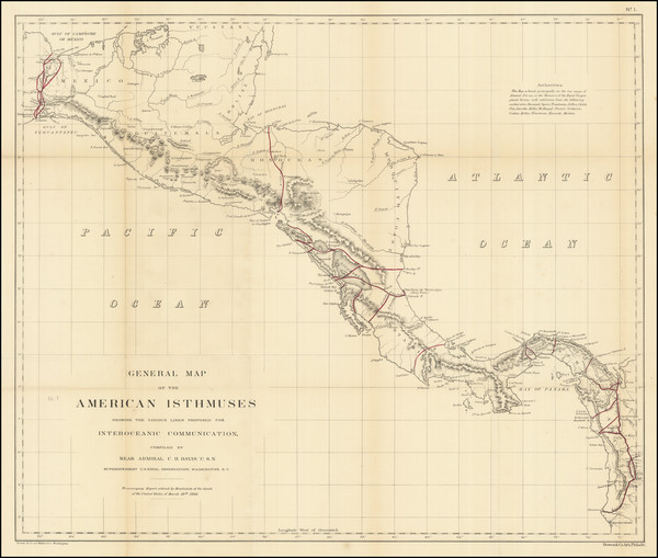 81-Central America Map By Charles Henry Davis