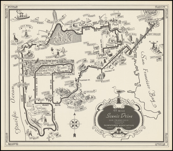 86-Pictorial Maps and San Francisco & Bay Area Map By San Francisco Downtown Assocation