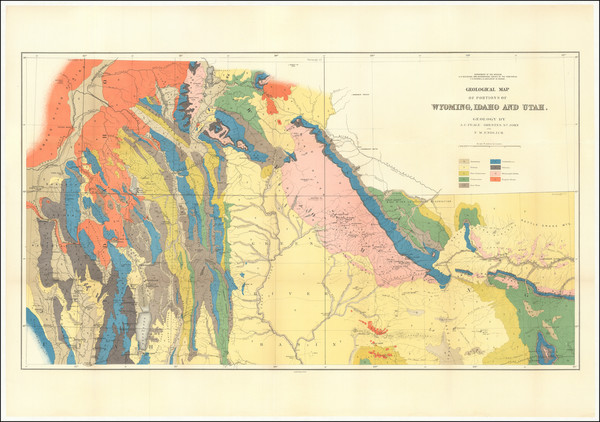 12-Idaho, Utah and Wyoming Map By Ferdinand Vandeveer Hayden